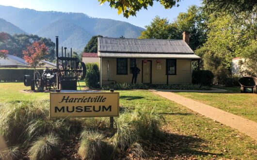 The Harrietville Museum pictured beneath the Alpine National Park